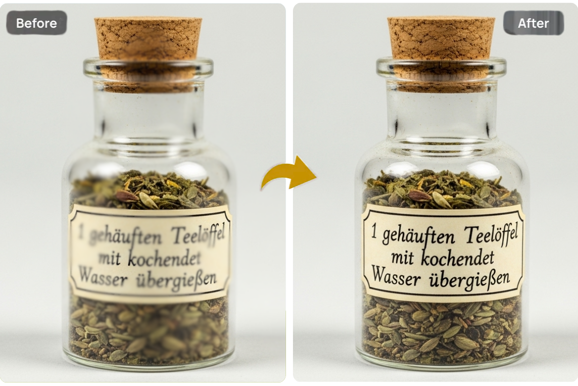 Unblurring text in documents and screenshots example